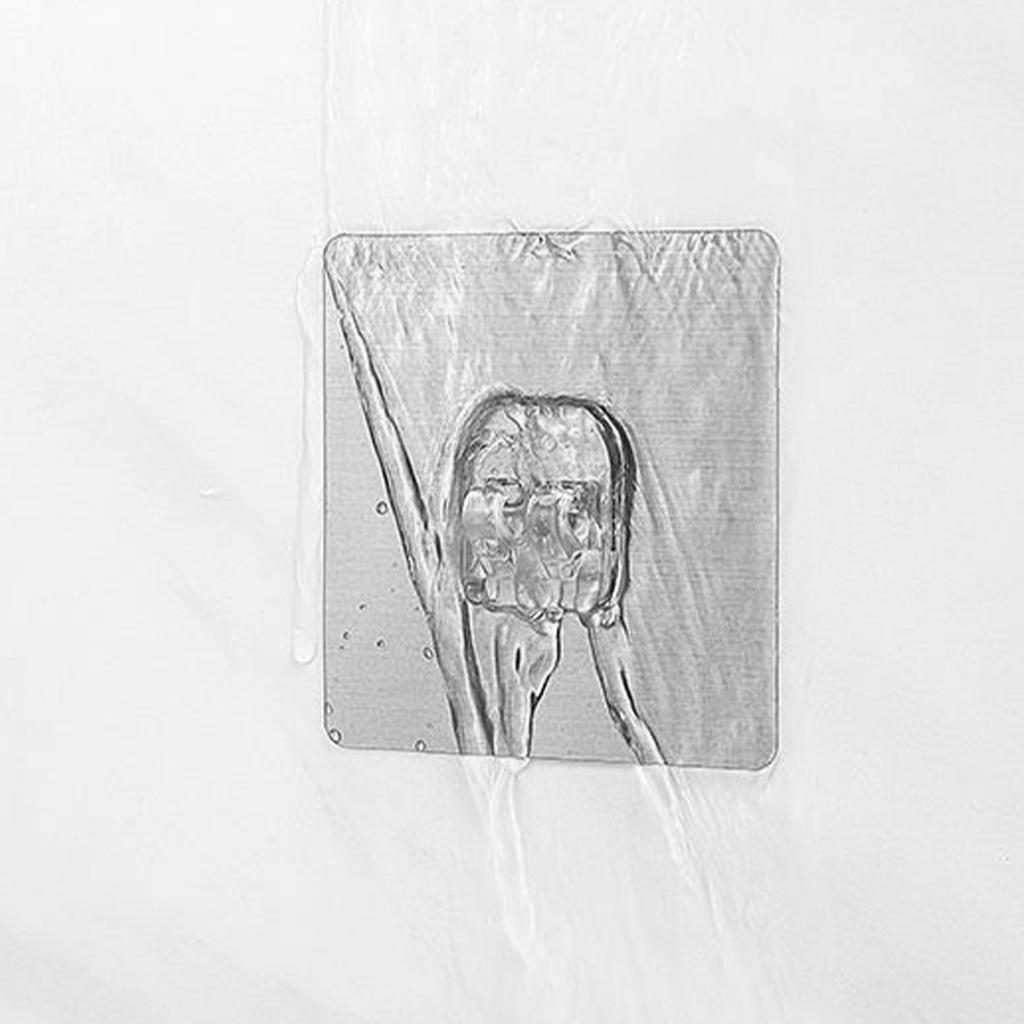 2PCS Self Adhesive Hooks Multifunctional Punch Free Transparent Heavy Duty Wall Sticky Hooks for
