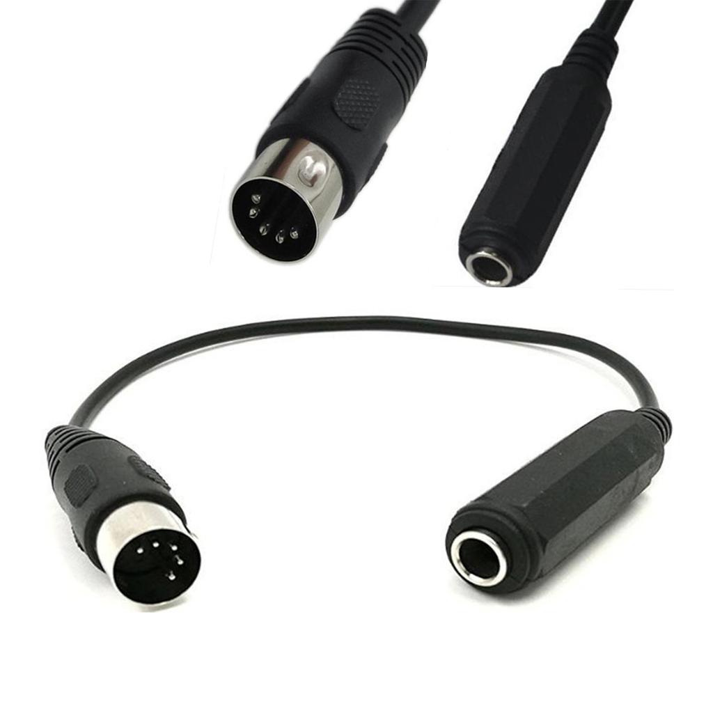 30cm/11.81inch 6.35mm to DIN 5Pin Cable Female to Male Connectors Cord Wire for Connecting Speakers and Recorders