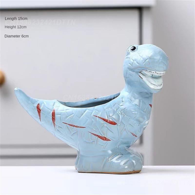 Succulent Planter Pot 15*6cm Cartoon Creative Mini Garden Decoration Planters Pot With Drain Holes Dinosaur Shaped Cartoon Cute