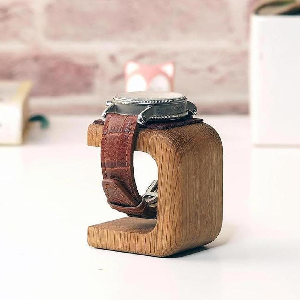 Wood Watch Stand for Men, Counter Jewelry Stand, Accessory Bracelet Storage