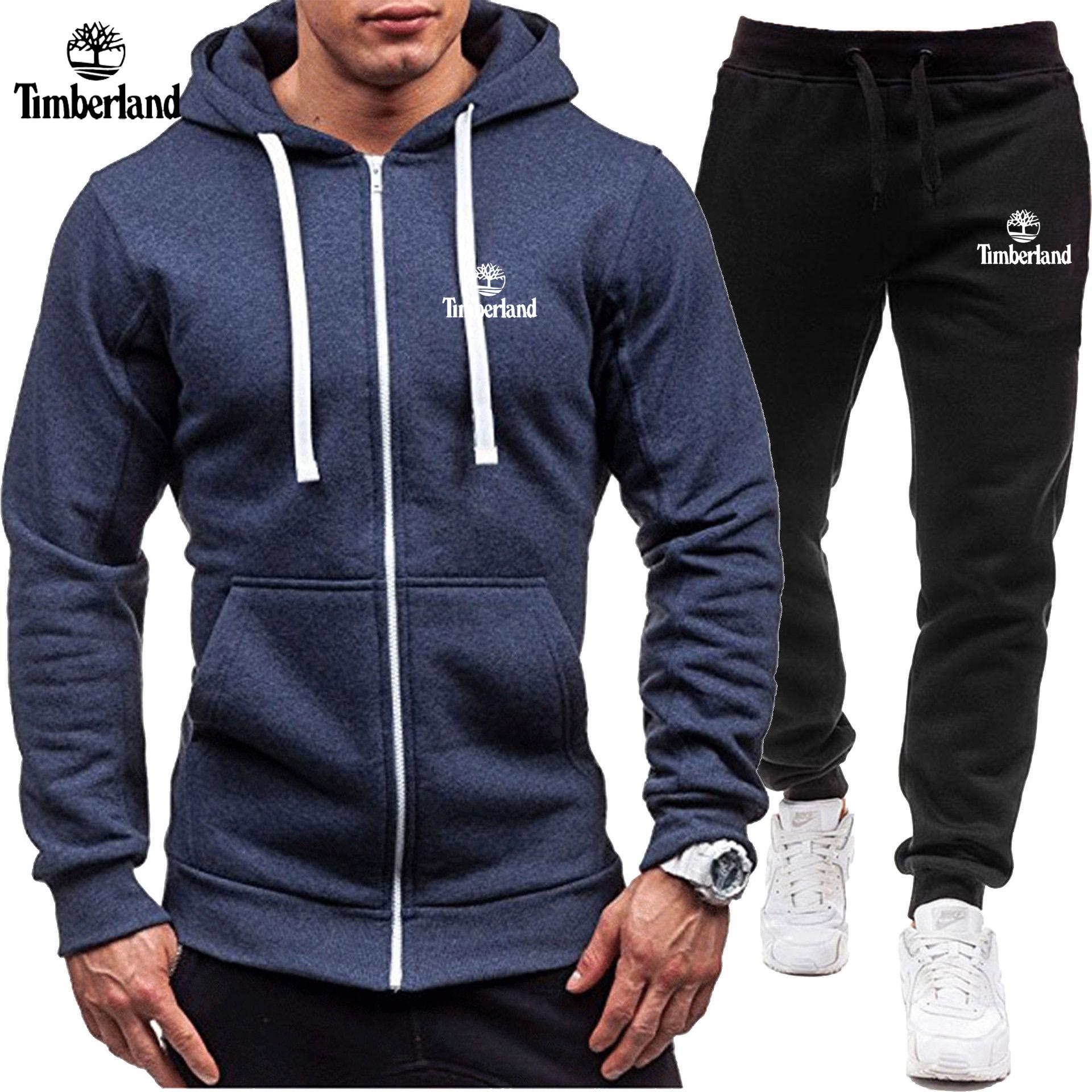 Черный 2024 Новый Повседневный Толстовка Молния С Капюшоном Толстовка Куртка Мужской Однотонный Кардиган Спортивный Мужской Комплект Толстовки S темно-синий