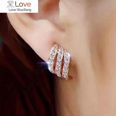 Pendientes con clip de diamantes de imitación de diseño coreano sin agujero para mujer, estilo sencillo y elegante, pendientes para novia, boda, fiesta, joyería