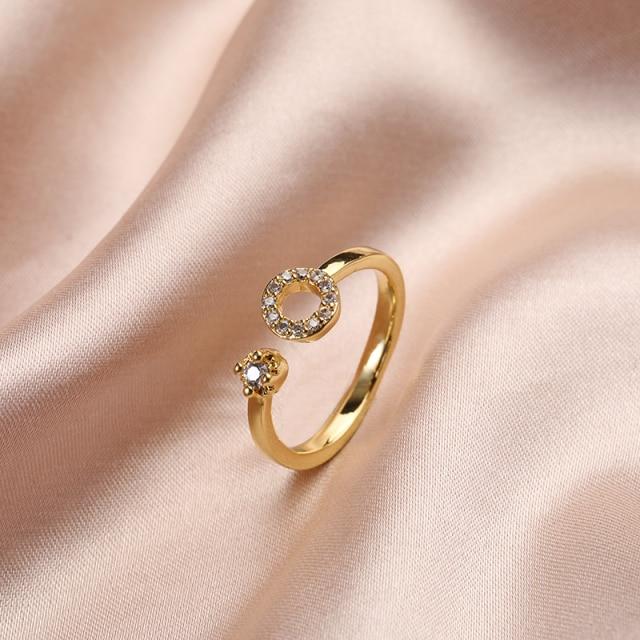 Ins Tide Adjustable Stainless Steel Rings For Women Simple Temperament Engagement Wedding Rings Fashion Jewelry Wholesale 2022