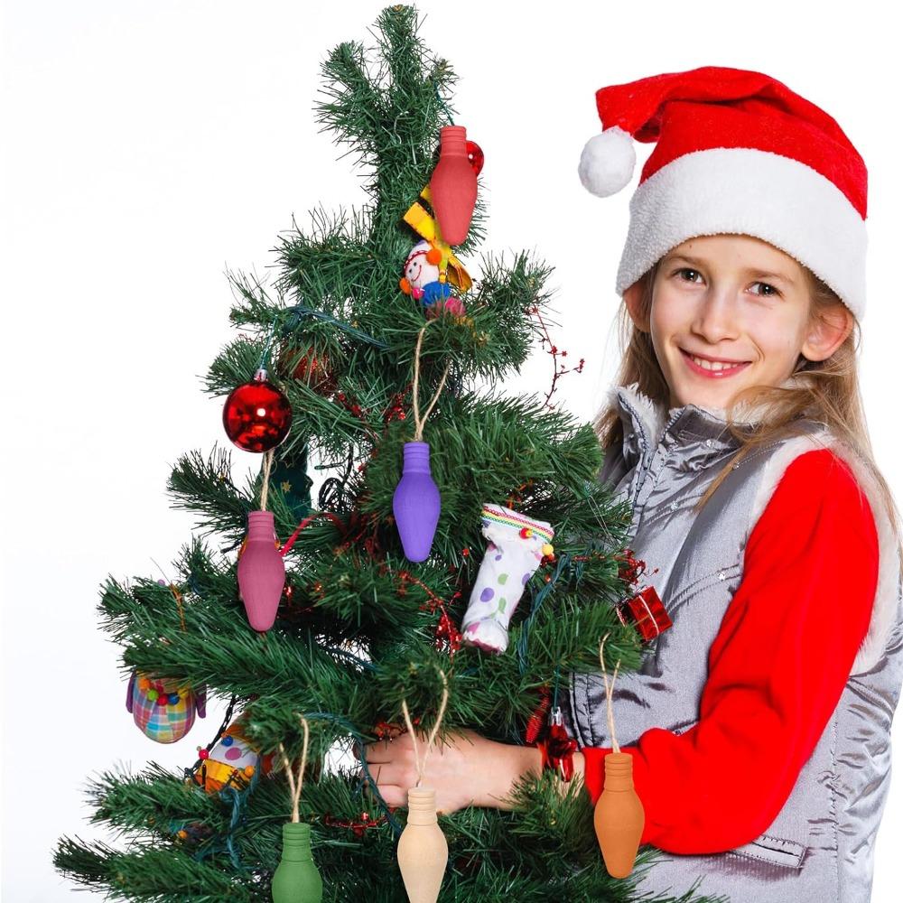 Wooden Christmas Light Bulb Wooden Home Diy  Small Mushroom Bell Pendant  Wooden Jewelry