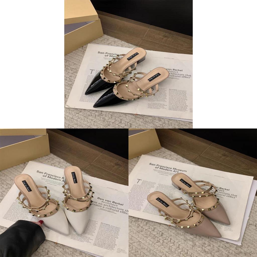 Shoe Category Pointed Toe Slippers With Rubber Sole For Womens Fashion And Office Wear