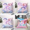 Kpop Style Throw Pillow Decorative Cushion Cute Chibi Anime Girl Pajama Snack Print Polyester Pillow For Sofa Bedroom Fans Home Decor