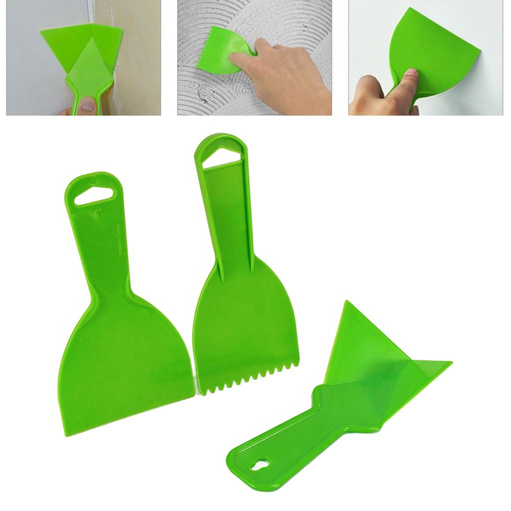 Pack Of 3 Plastic Putty Scraper DIY Texture Pattern Comb and Corner Trowel Tools For Spackling Wallpaper Paint Removal