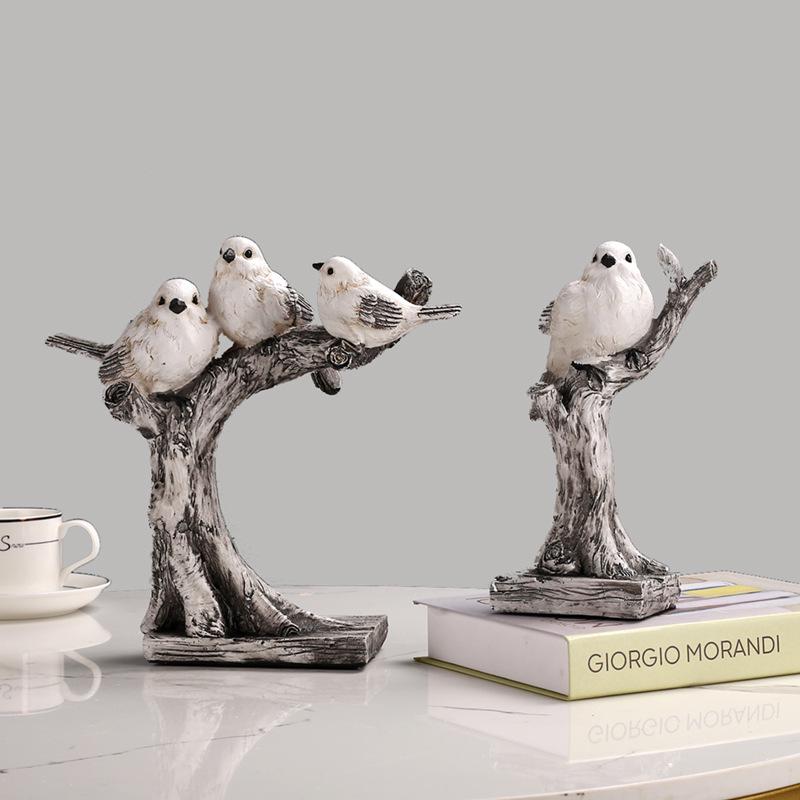 Creative Bird Family of Three Ornament for Home or Wine Cabinet Decoration