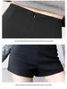 Women's Black High-Waisted Slimming Autumn Sports Shorts