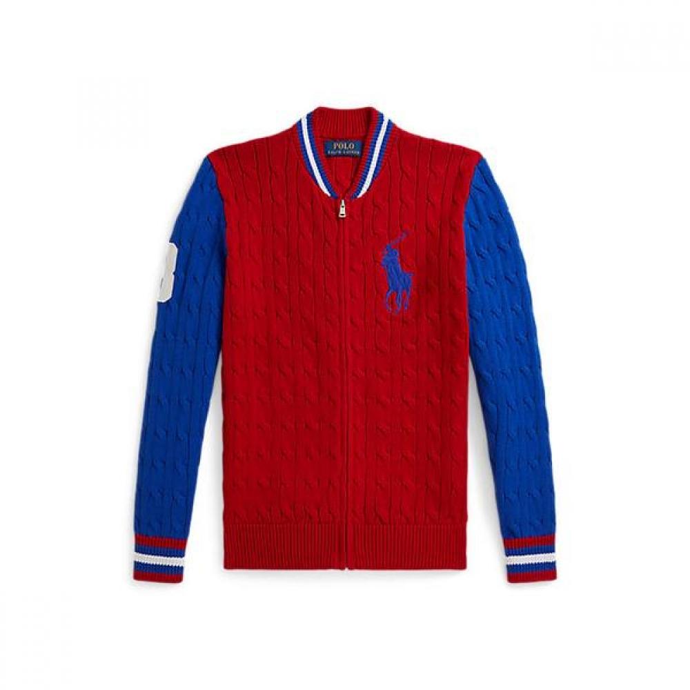 Polo Ralph Lauren Boys 8 18 Big Pony Cable Knit Jacket Cwposwey6820688600 S
