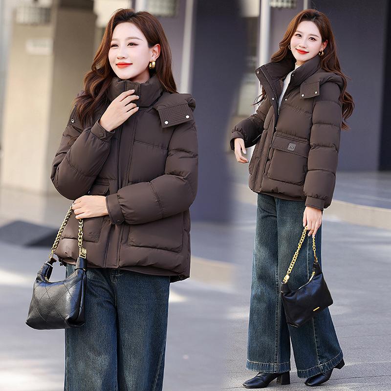 Women’s Short Hooded Windproof Thicken Warm Winter Jacket With Adjustable Hem