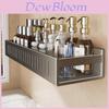 Gunmetal Wall Mount Bathroom Shelf With Antidrill Design For Shower And Toilet Storage