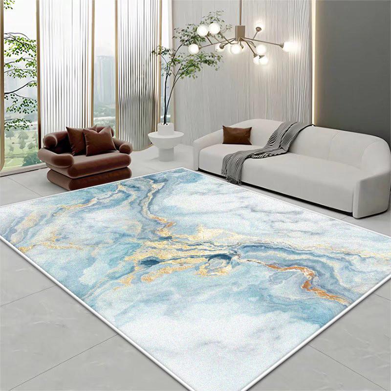 Light Luxury Marble Style Large Living Room Rugs Room Decoration Aesthetic Bedside Plush Carpet Cloakroom Bathroom Soft Door Mat
