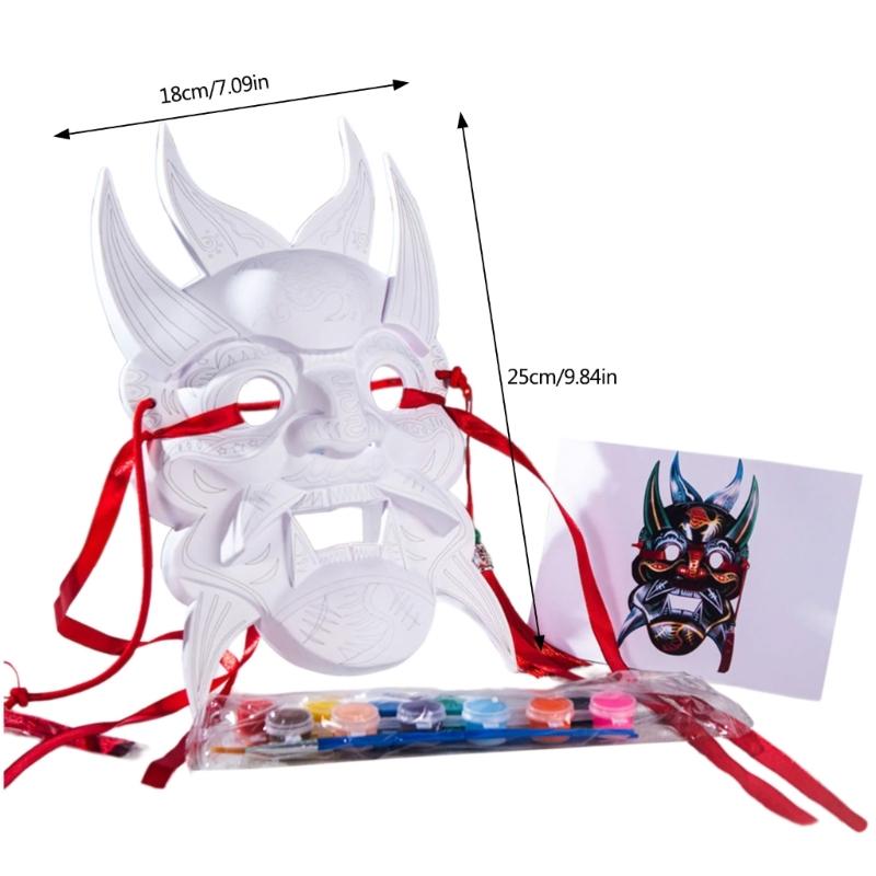 DIY Blank Paintable Mask Set Nuo Operas Mask for Artistic Projects,Theater,Halloween,Masquerade Parties,Classroom Arts