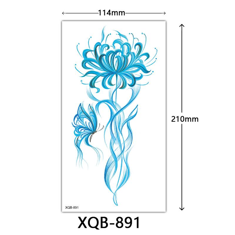 Small Full Arm Tattoo Sticker, Flower Letters, Plain Flower Tattoo Sticker Tattoo