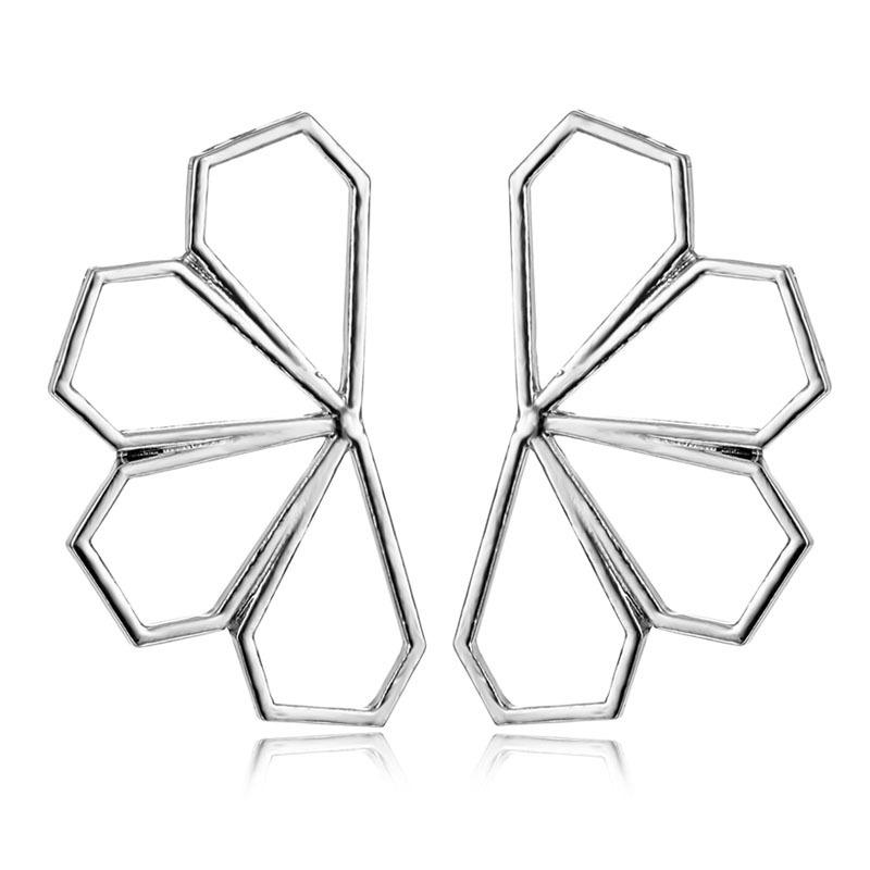 

Geometric Hollow Trendy Earrings Alloy Material Fashion Jewelry For Women срібний