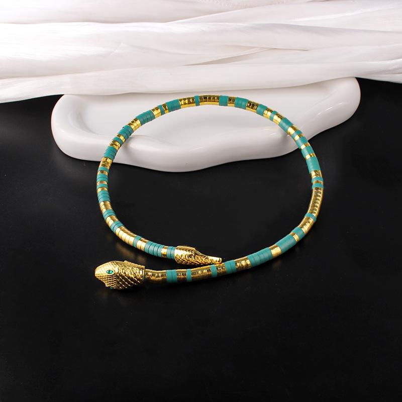 Snake Bone Chain Trend Necklace Cold Casual Shape Winding Personalized Snake Necklace