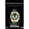 POEDAGAR Orologio da uomo di lusso alla moda Impermeabile Luminoso Cronografo Data Quarzo da polso Moda Sportivo Pelle Orologi