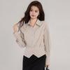 Elegant French Stripe Slimming Blouse - Spring 2026 Professional Women's Top