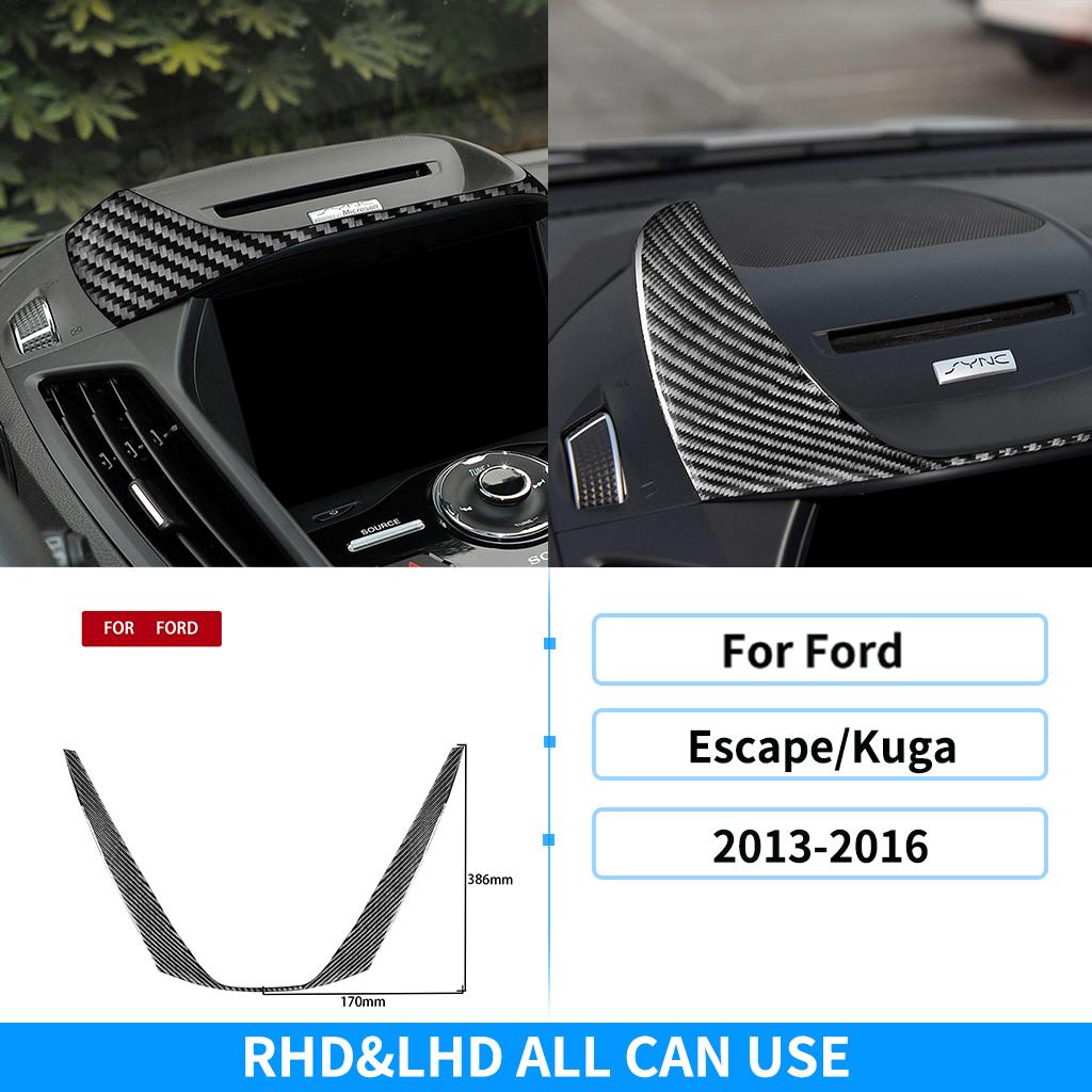 For Ford Escape/Kuga 2013-2016 Real Carbon Fiber Sticker Center Console Top Panel Cover Trim Car ide decorative Accessories