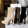 Bottes d'hiver sexy pour femme, bout pointu, plateforme, talon aiguille, fermeture éclair, chaussures de soirée