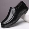 2025 Men's Genuine Leather Casual Slip-On Shoes - Soft Sole, Non-Slip, Breathable for Middle-Aged and Elderly