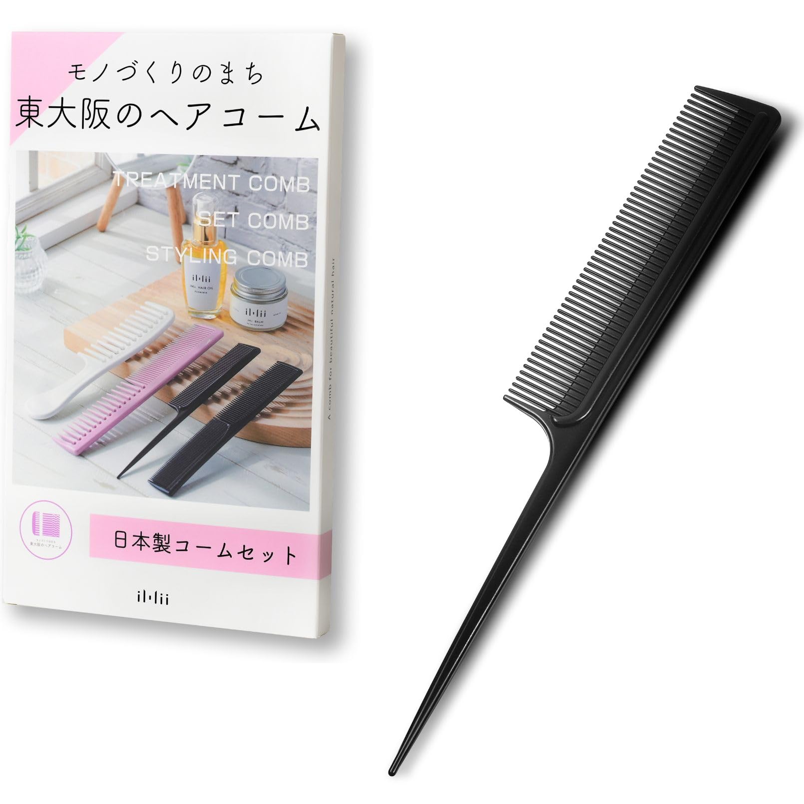 

iMii Расческа для женщин в наборе расчесок для волос из города лечения Расческа Jumbo Расческа только [Сделано в Японии, Хигасиосака, Производство] Расческа, Крупная, Для душа, чёрный