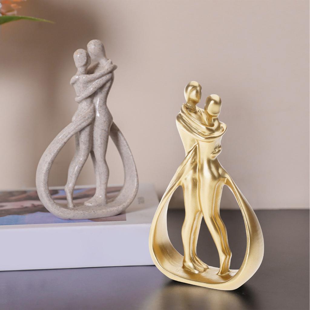 Lover Statue Huggings Couple Figurine Romantics Couple Figurines Aesthetic Decorations Modern Sculpture Decoration for Home