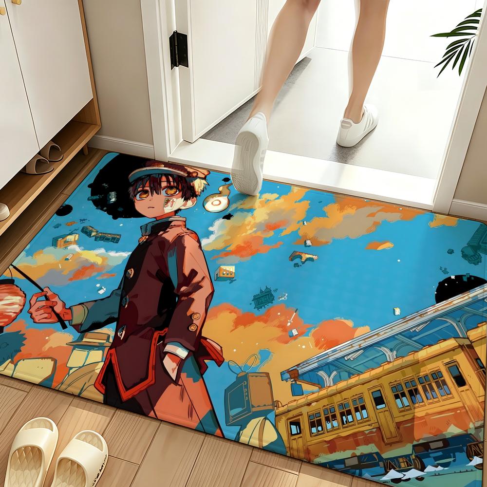 Anime Toilet-Bound H-Hanako-kun Floor Mat Soft Flannel Floor Mat Suitable for Entryways, Living Rooms, Bedrooms, and Bathrooms