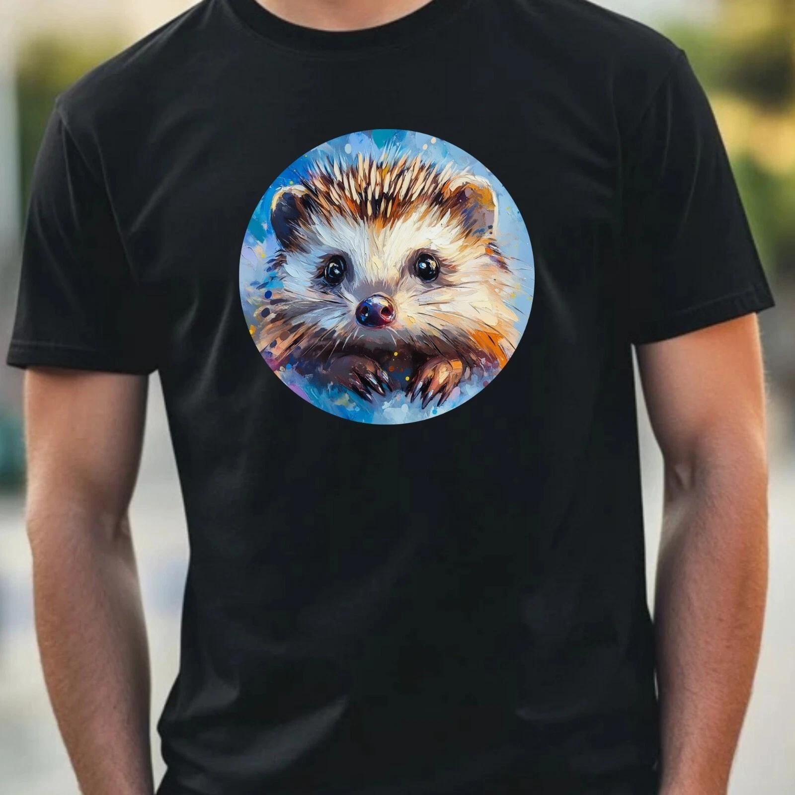 T-Shirt Herren Igel Portrait Motiv Baumwolle Größe XS bis 5XL L
