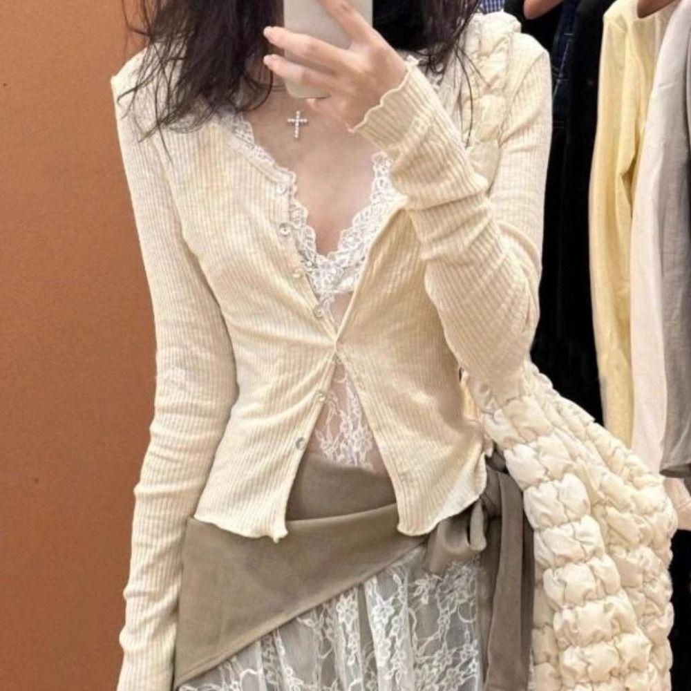 Polyester Lace-up Short Skirts Transparent Hollow Out Camisole New Lace Halter Dress  Women