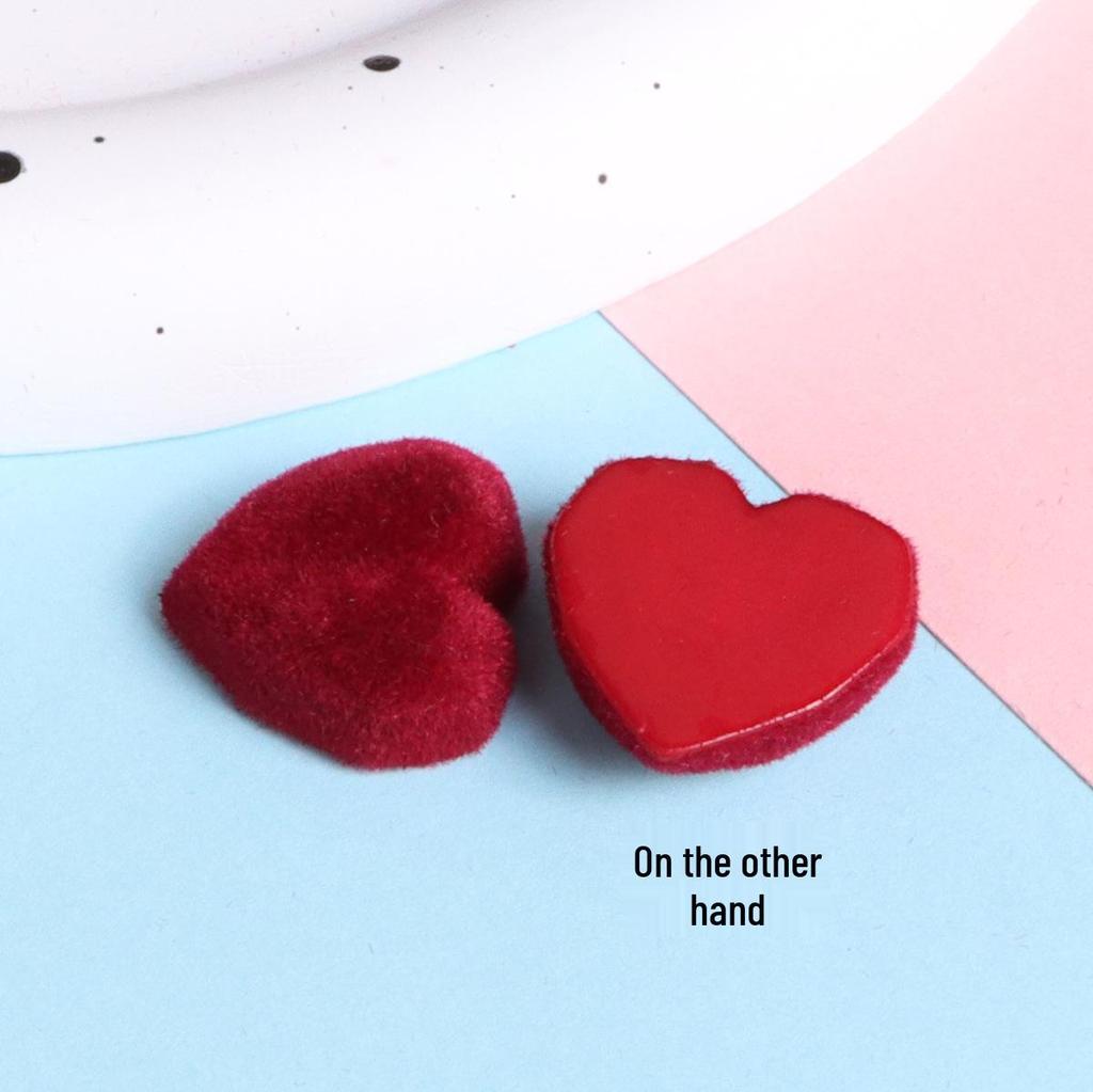 Korean Style 19mm Plush Heart Flocking Hair Clip, Phone Case, Crocs Accessories & Ornaments