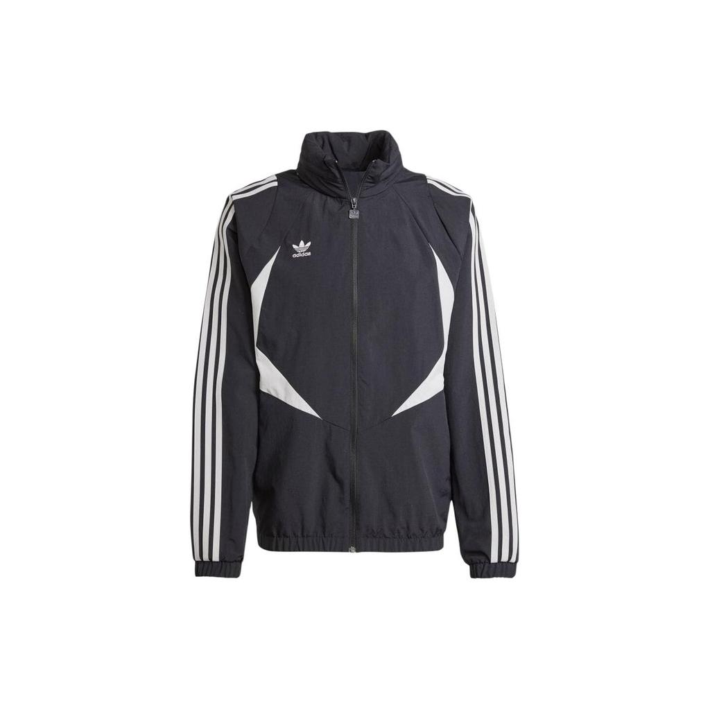 Adidas Originals Colorblock Three-Stripe Zip-Up Collar Cropped Jacket Men Jacket Black JF8736