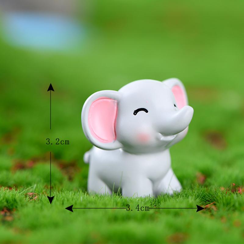 Cute Baby Elephant Desktop Ornaments Artificial Resin Crafts Diy Landscaping Decoration Accessories