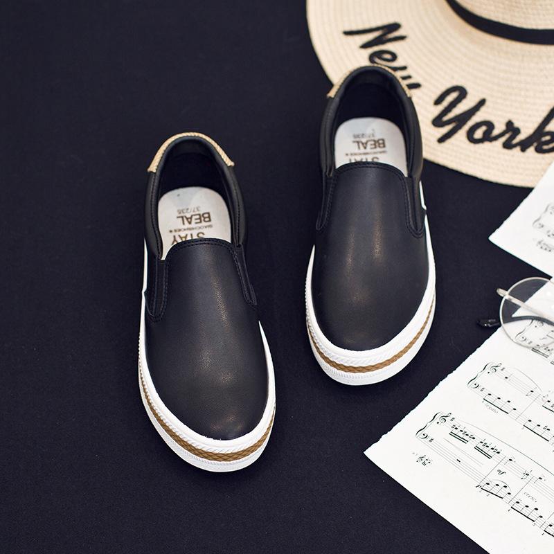 

Весна новая универсальная обувь лоферы новая пара ленивая нога белая обувь одна педаль студенческая повседневная обувь 39 (female) чёрный