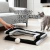Plush Double Layer Foldable Cat Bed With Scratching Pad All Season Soft Warm Bed For Cats Kittens Cozy Home Christmas Gift