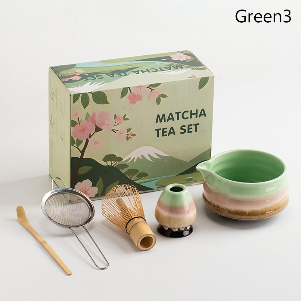 Ceramic Bamboo Japanese Matcha Tea Set Matcha Whisk Holder Reusable Matcha Making Kit Matcha Bowl Matcha Whisk Set Tea Lovers
