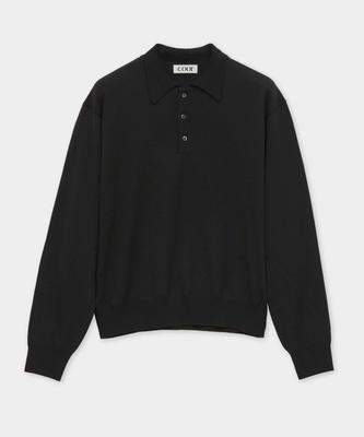 Kueo Extra Fine Merino Wool Collar Knit (Black)