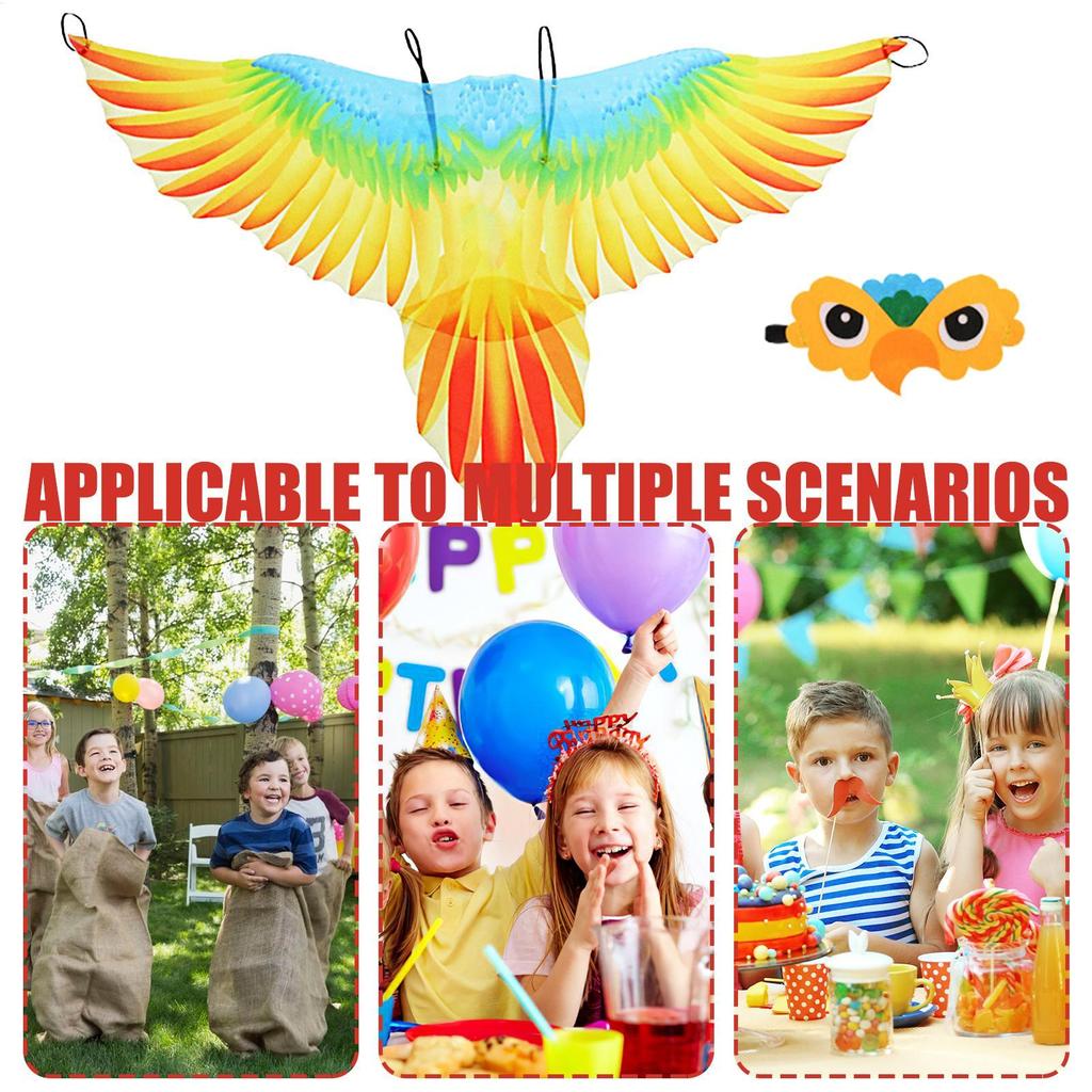 Parrot Wings Costume Role Play Costume Bird-Costume For Kids Boys For Daily Dress Up School Performances Masquerade