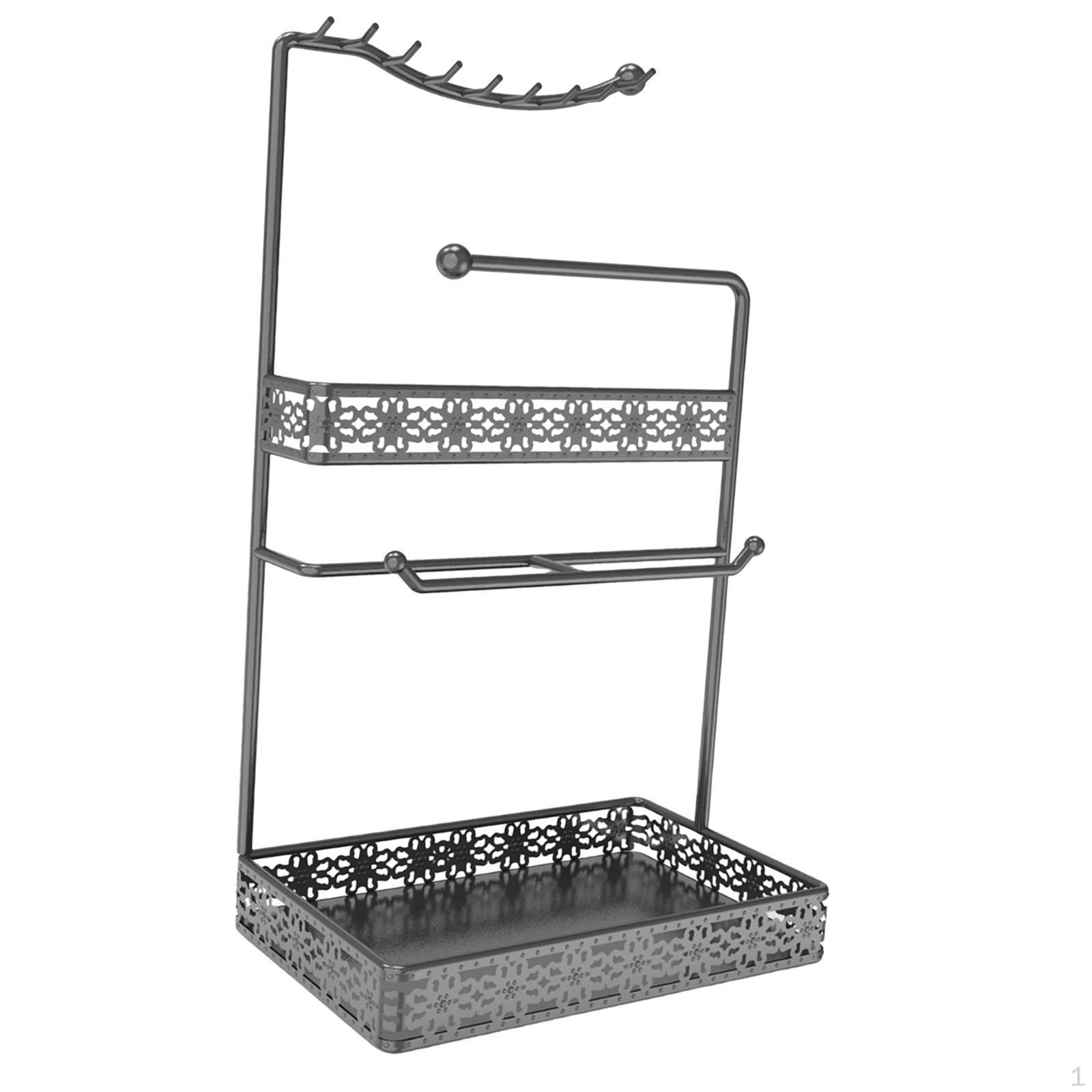 

Jewelry Display Rack Earrings Stand Organizer Multi Layers for Shop чорний