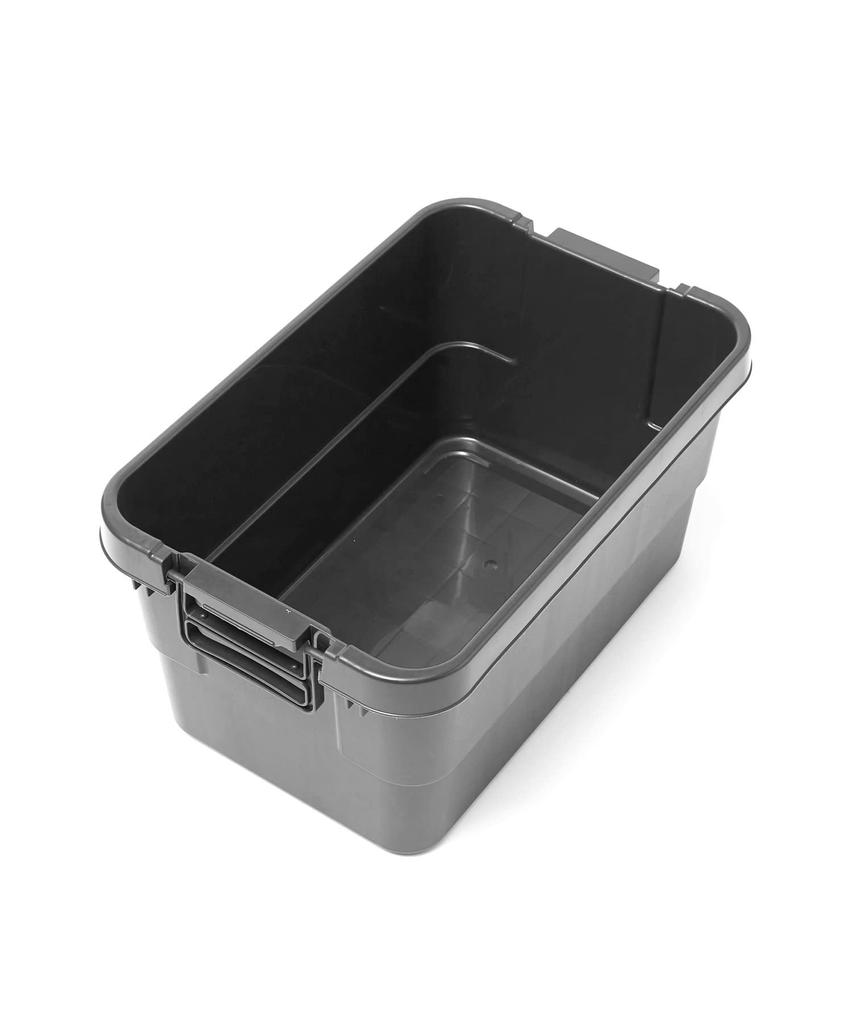 GORDON MILLER 50L Stackable Trunk Cargo Storage Box Organizer, Dark Gray, with Lid, Outdoor Seating, Large Capacity, 1664702