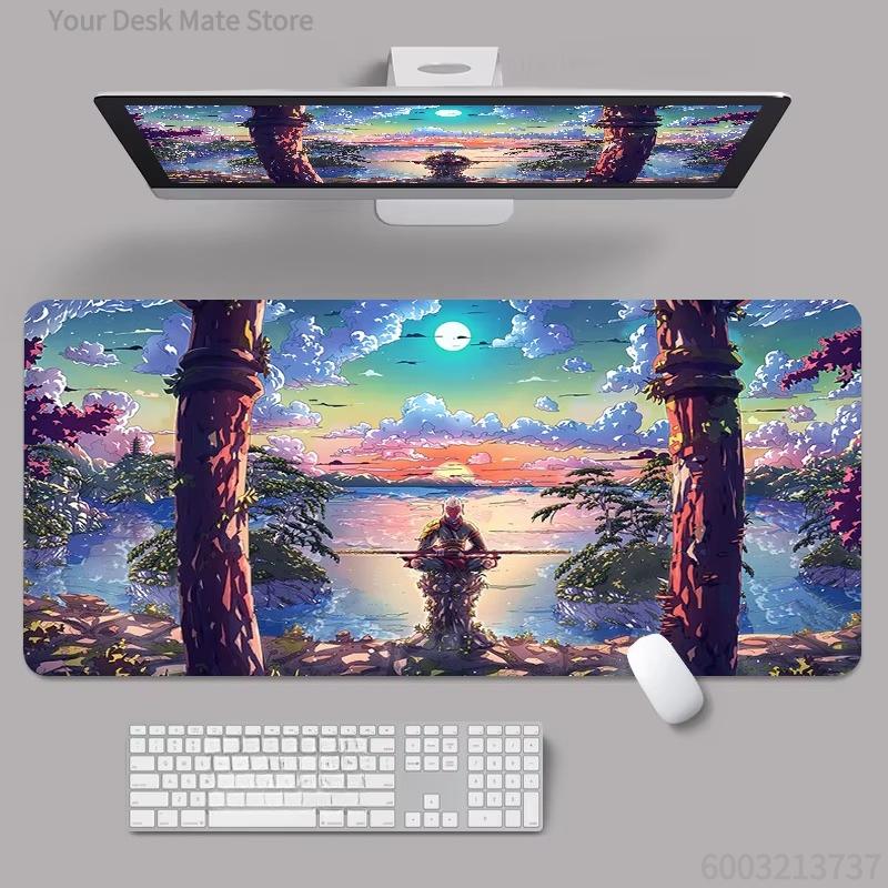 Aesthetic Monkey King Sunset Scenery Large Gaming Mouse Pad Nonslip Extended Keyboard Desk Mat For Office Gaming Decor