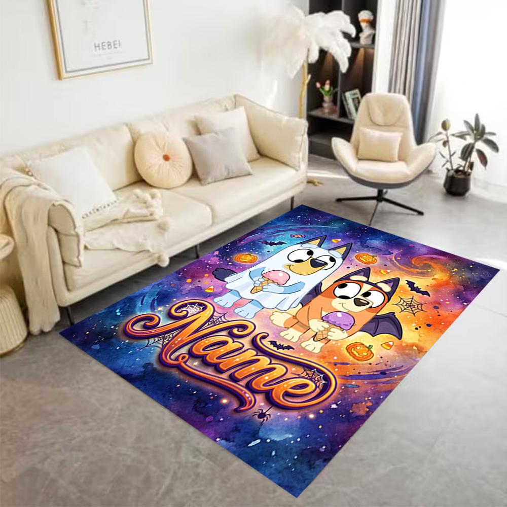 Halloween Pumpkin Adventure Customize Your Name Floor Rug Office Rug Suitable for Study Room Dining Room Outdoor Foyer Antislip Carpet