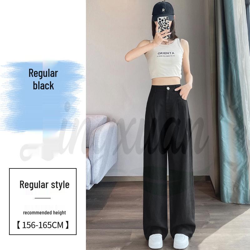 

2026 Summer Women s High-Waist Ice Silk Cotton Linen Wide-Leg Pants - Yamamoto Style XS