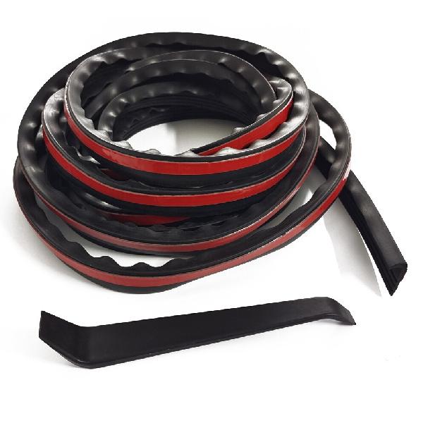 V Shape Car Door Seal Strip Rubber Weather Stripping Dustproof Self Adhesive 4M