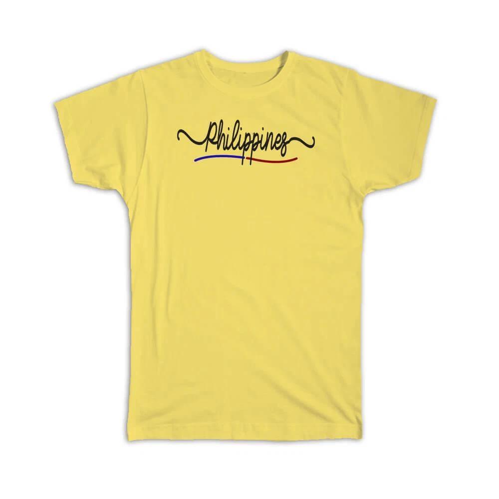 Gift T-Shirt : Philippines Flag Colors Filipino Travel Expat Country Minimalist M