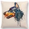 Watercolor Animals Cushion Cover Portrait Head Bighorn Lion Leopard Tiger Bear Eagle Horse Dogs  Home Sofa Throw Pillow Case
