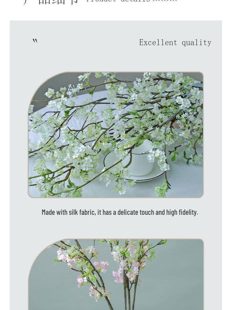 Artificial Silk Snow Willow Flower Arrangement for Indoor Decoration