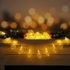 Warm White LED Decorative Lamp Golden Metal Leaf Shaped Design Decorative Lights Hollow Design Battery Operated Atmosphere Light