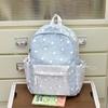 Schoolbag Korean Small Fresh Schoolbag Female Middle School Student Simple Polka Dot Backpack Lightweight Large Capacity High School Backpack